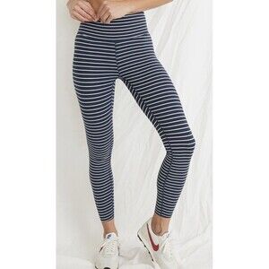 MARINE LAYER Weekend Sport Chill Leggings Navy‎ White Striped SIZE SMALL